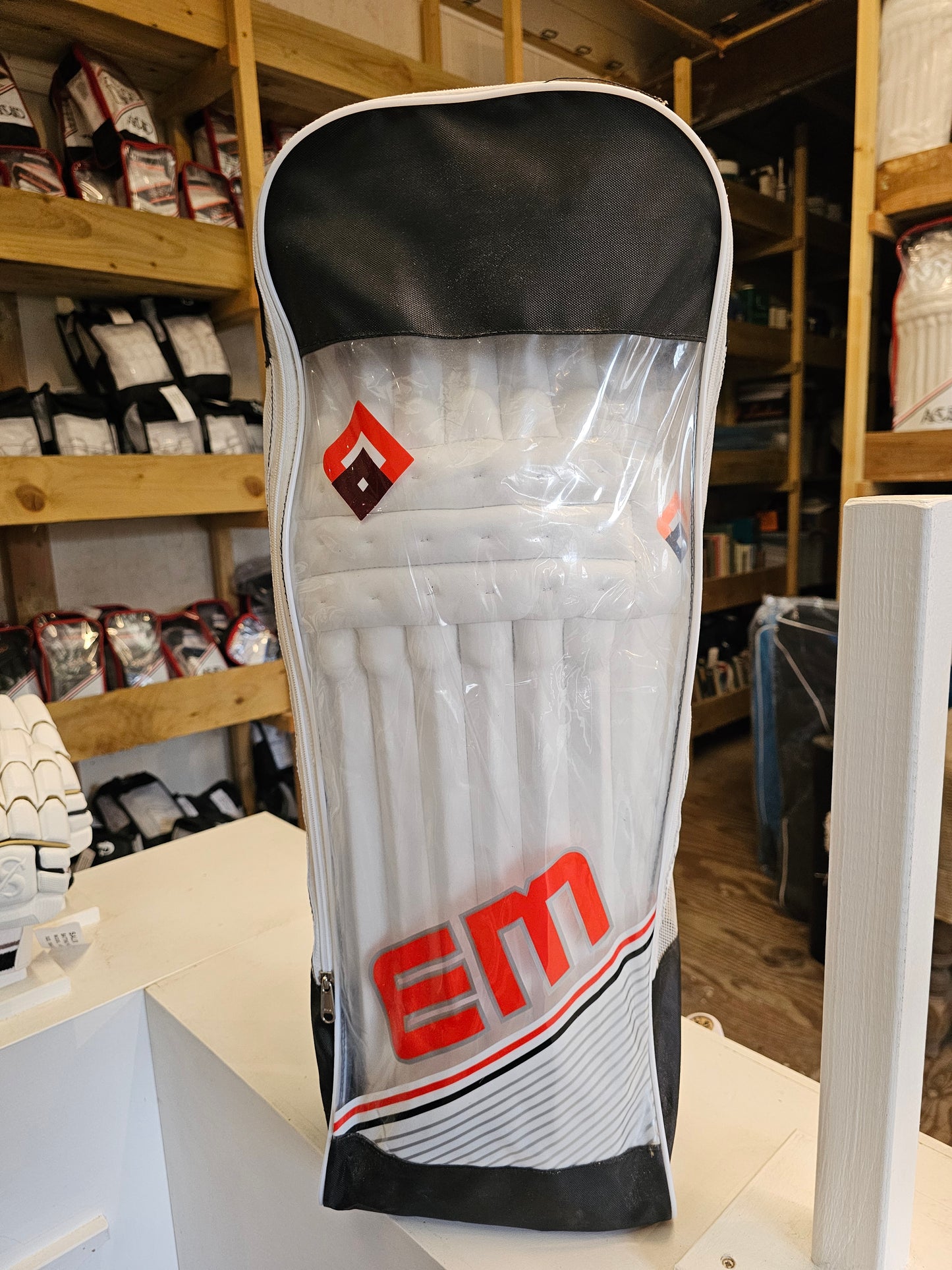 EM GT2.0 Orange Batting Pads Small Adult Right Hand